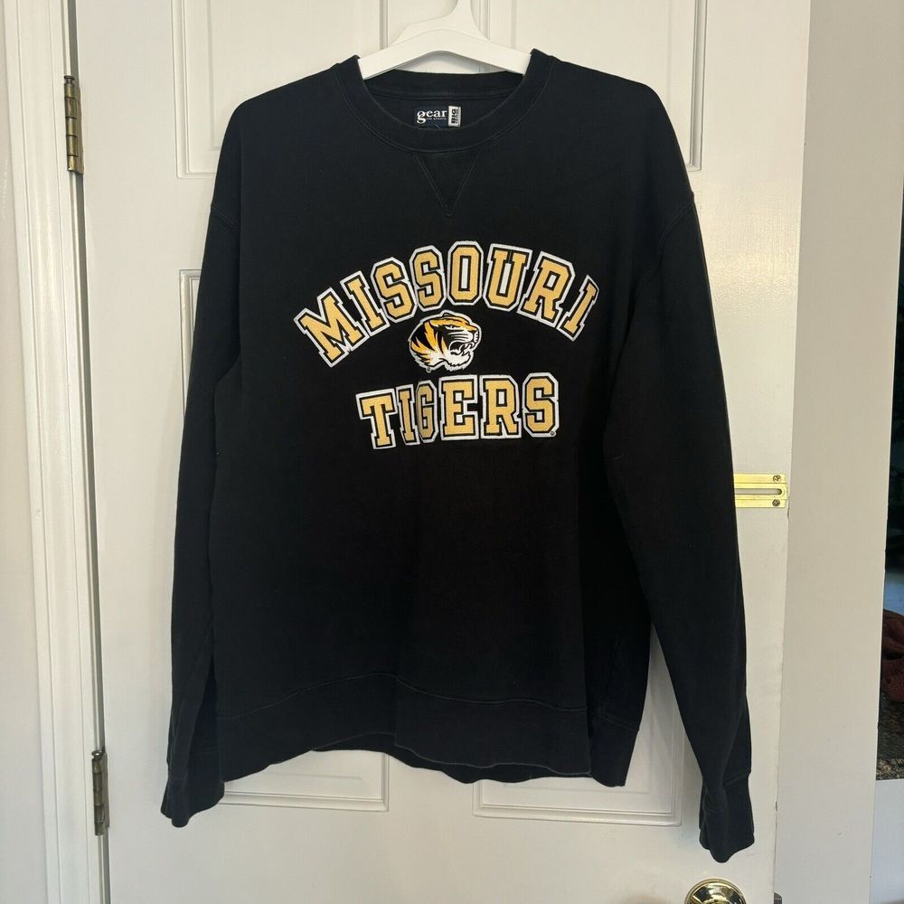 University Of Missouri Tigers Sweater Adult XL Black Crewneck Sweatshirt Mens